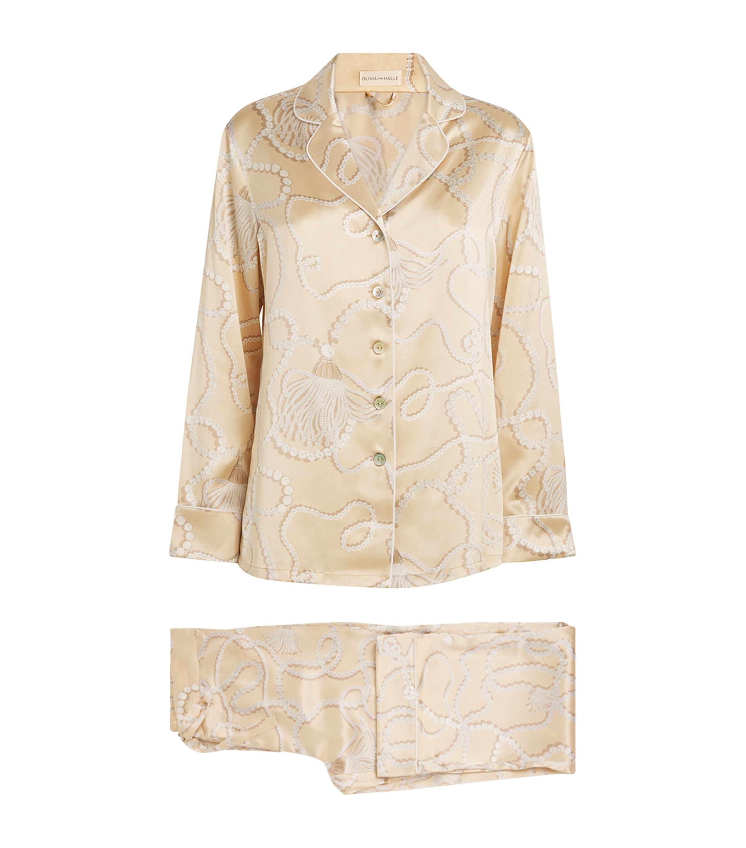 Silk Pearl Print Lila Pyjama Set