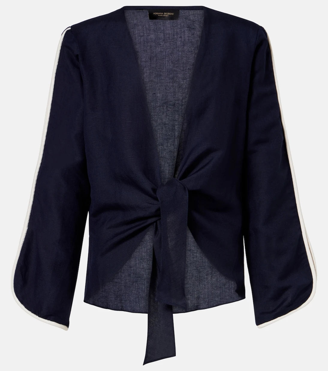 Adriana Degreas - Bicolor linen-blend top