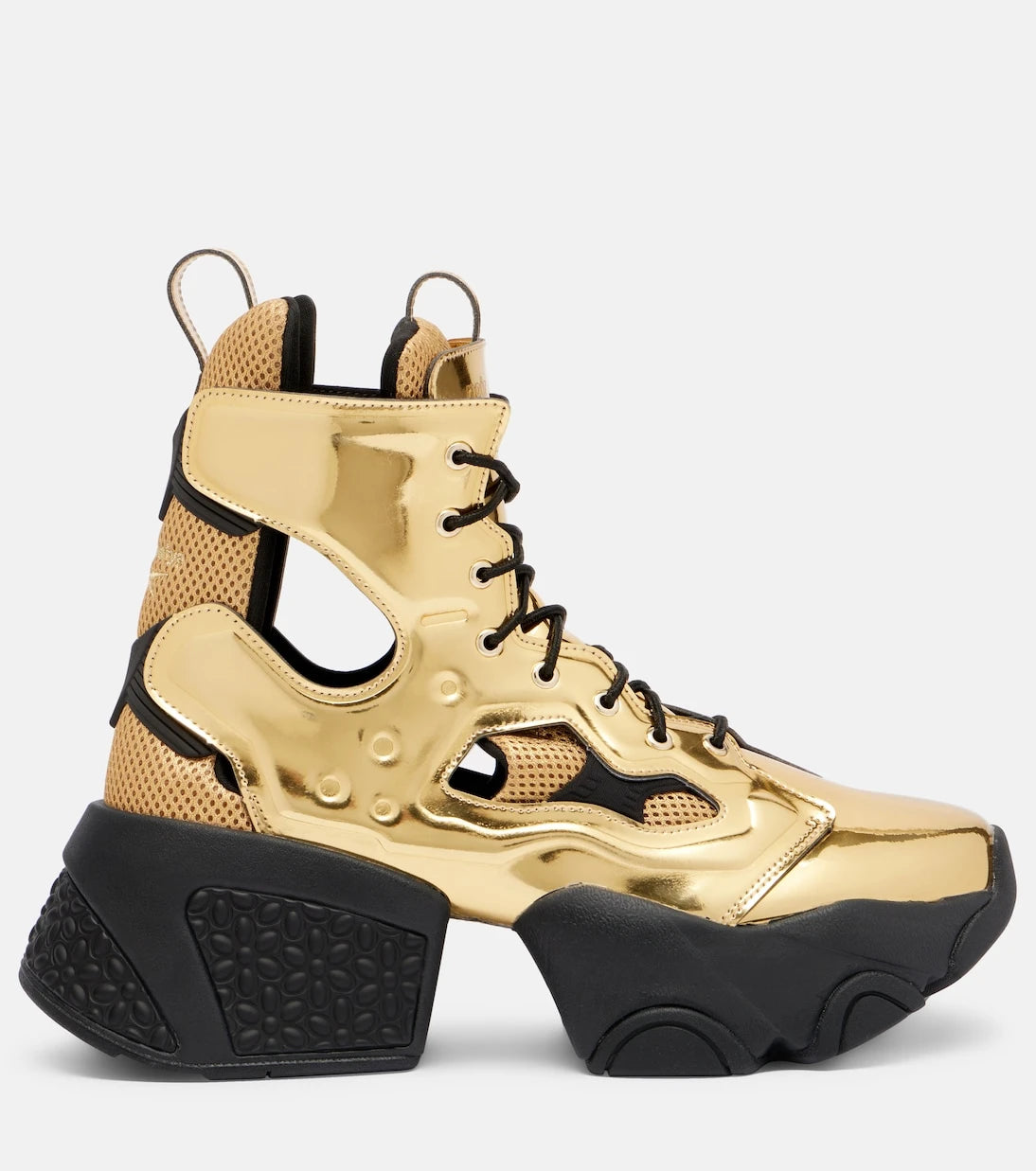 Noir Kei Ninomiya - x Reebok metallic-effect cutout platform ankle boots