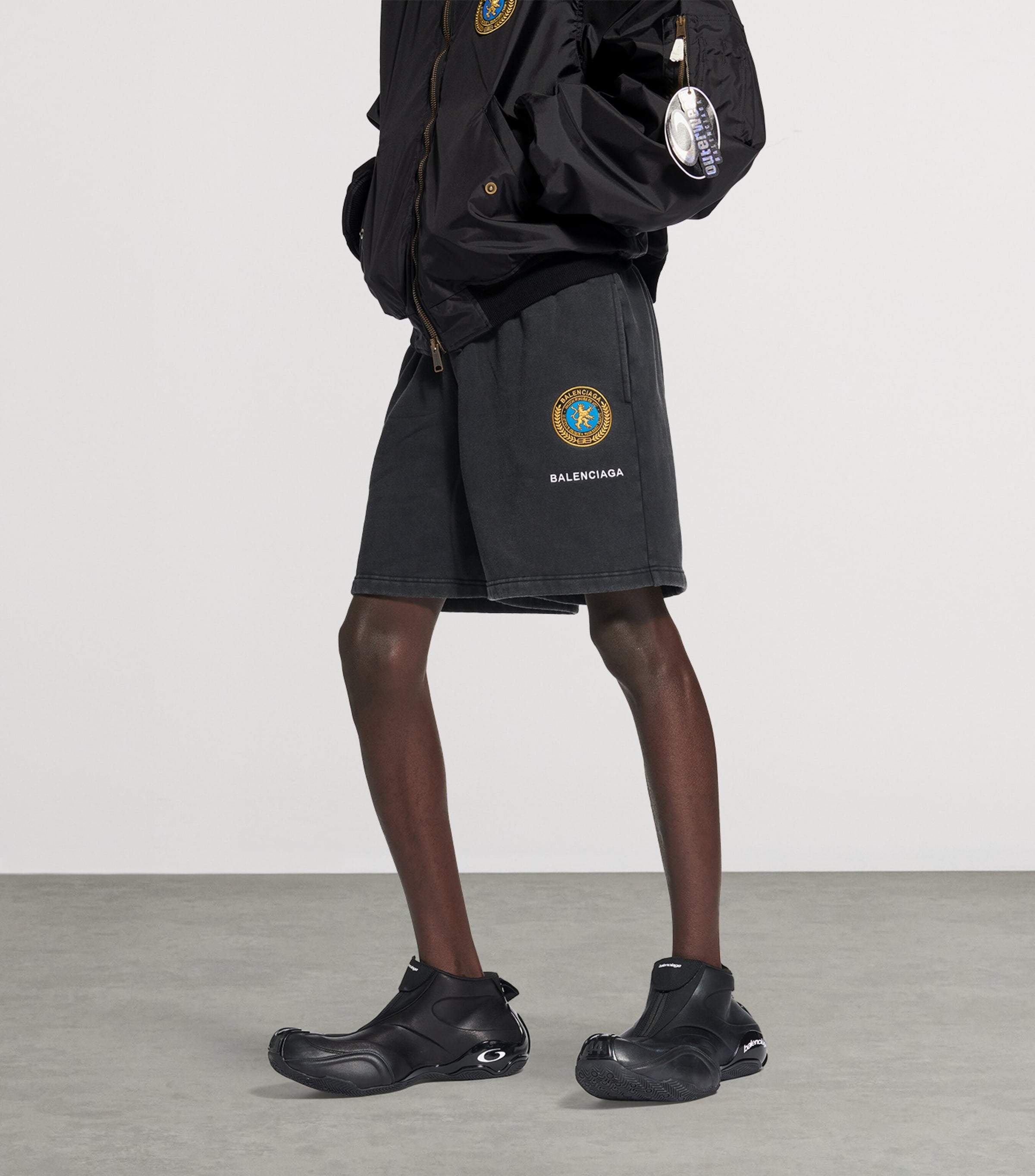 Oversized Cotton Uniform Logo Shorts