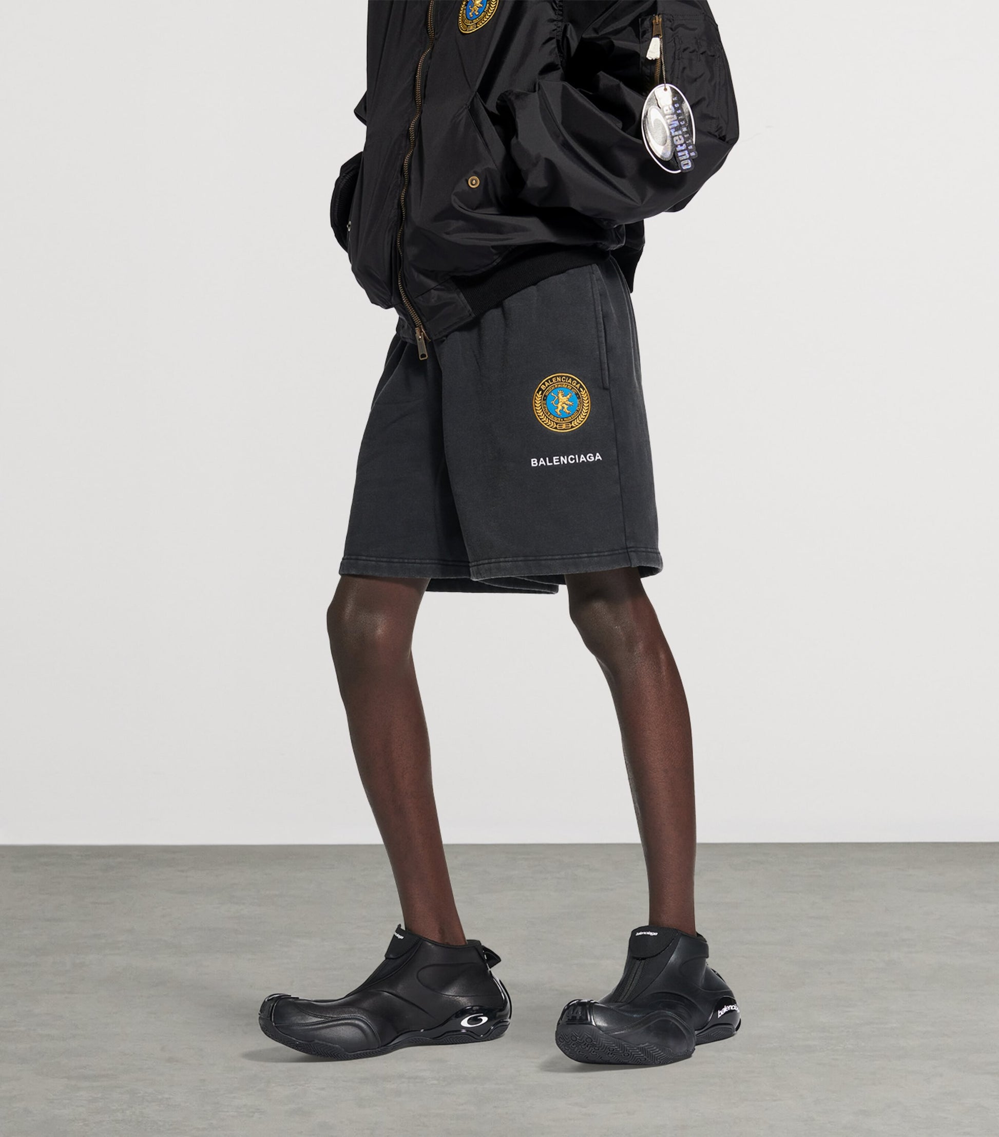 Oversized Cotton Uniform Logo Shorts