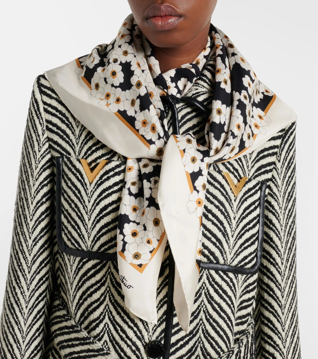 Valentino - Floral silk scarf