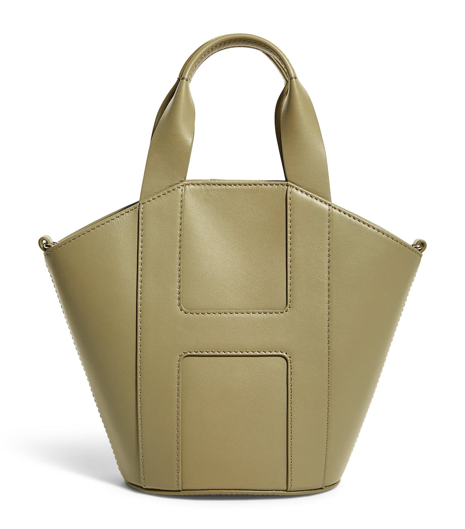Green Grab Leather Tote Bag