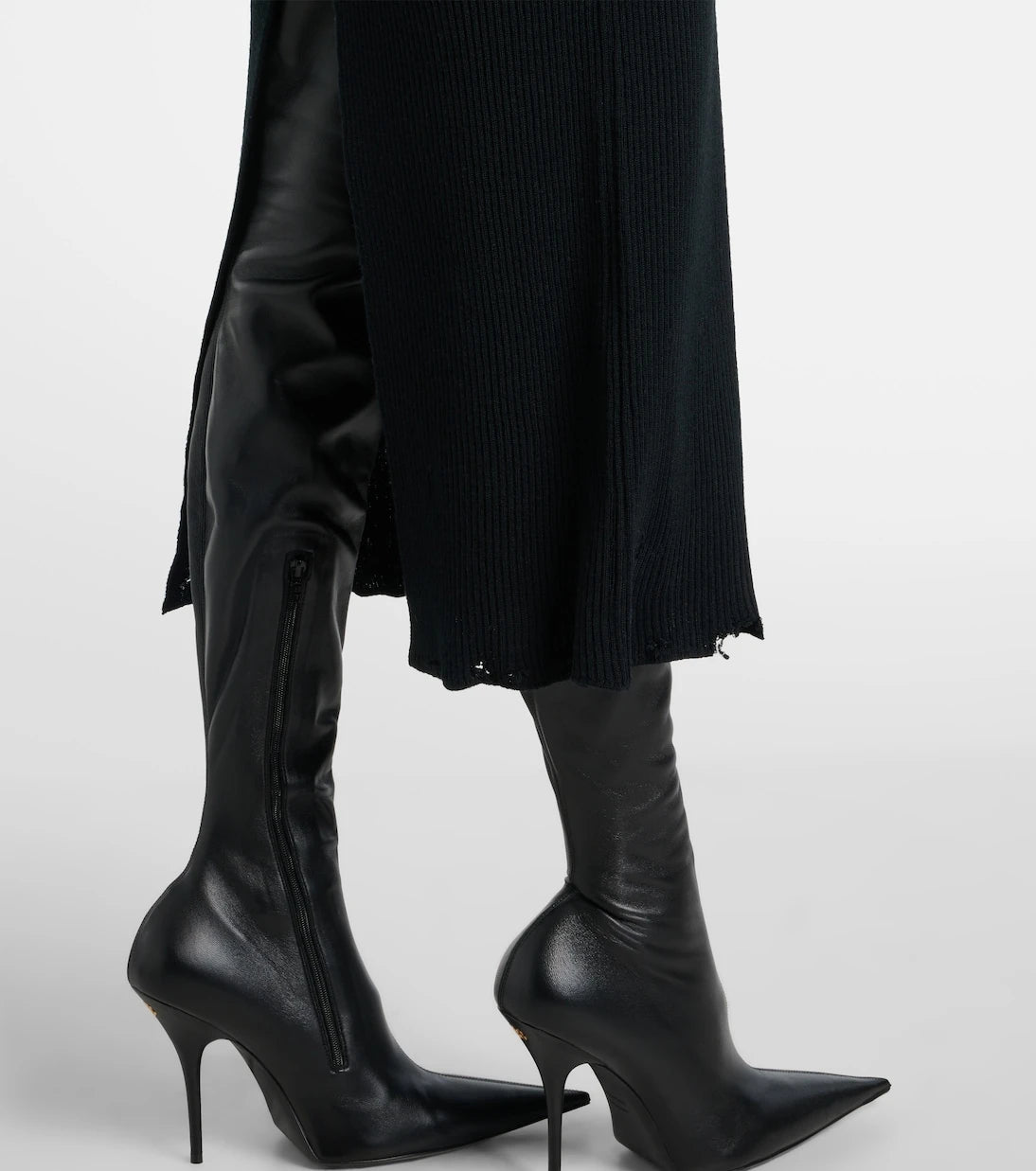 Balenciaga - فستان ميدي من مزيج الصوف