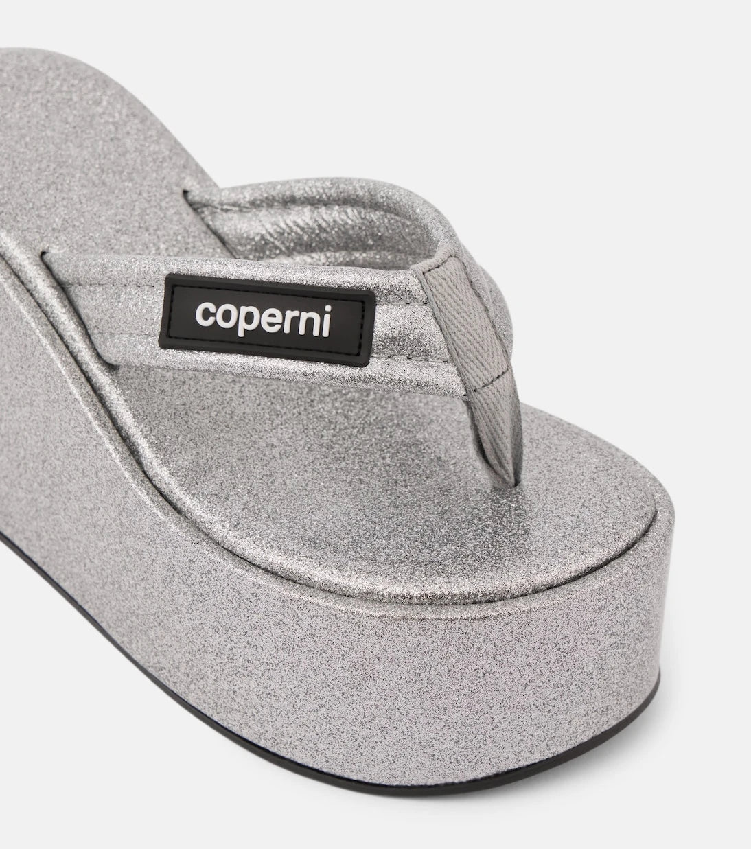 Coperni - Glitter wedge thong sandals