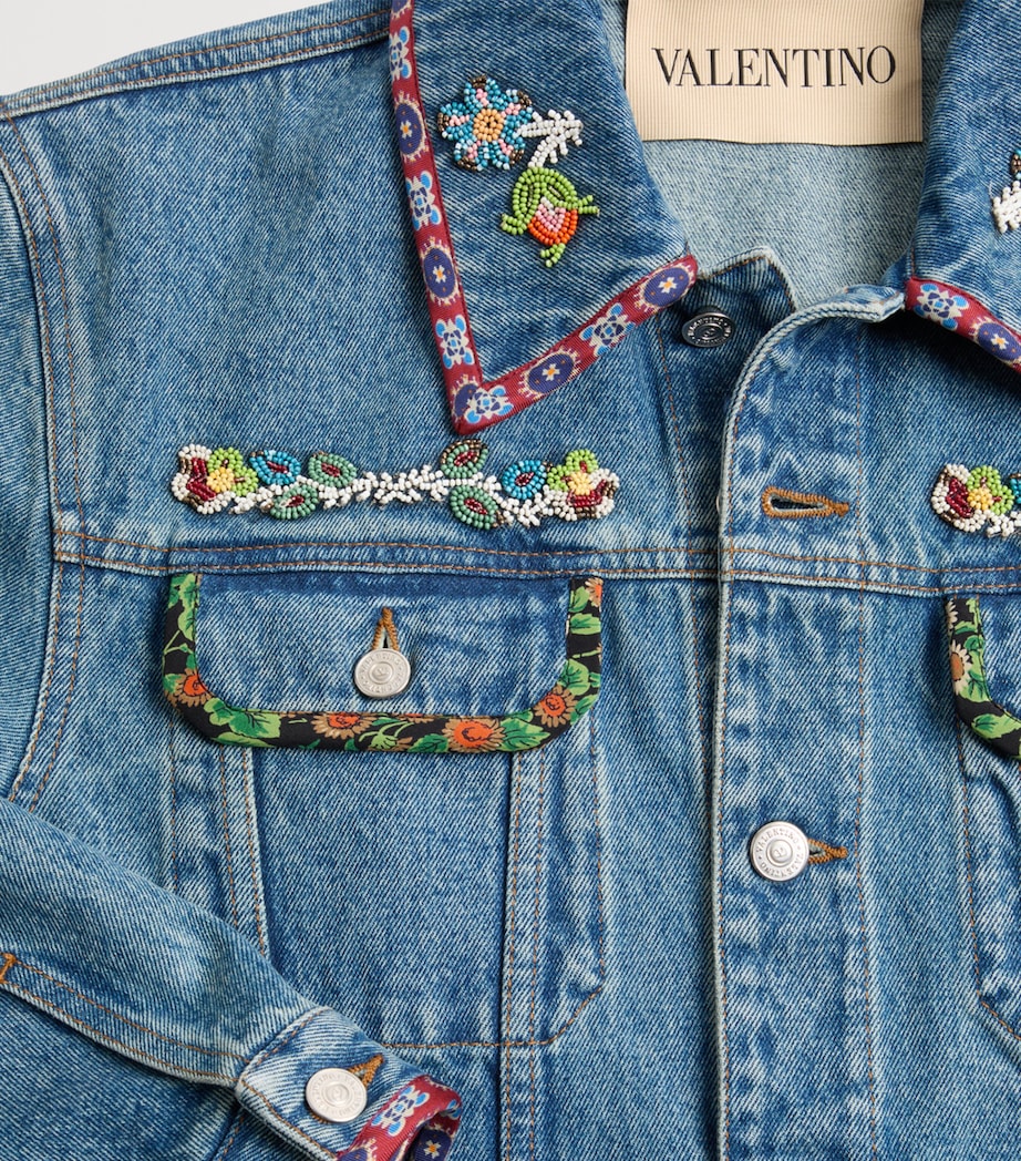 Valentino Blue Embellished Denim Jacket
