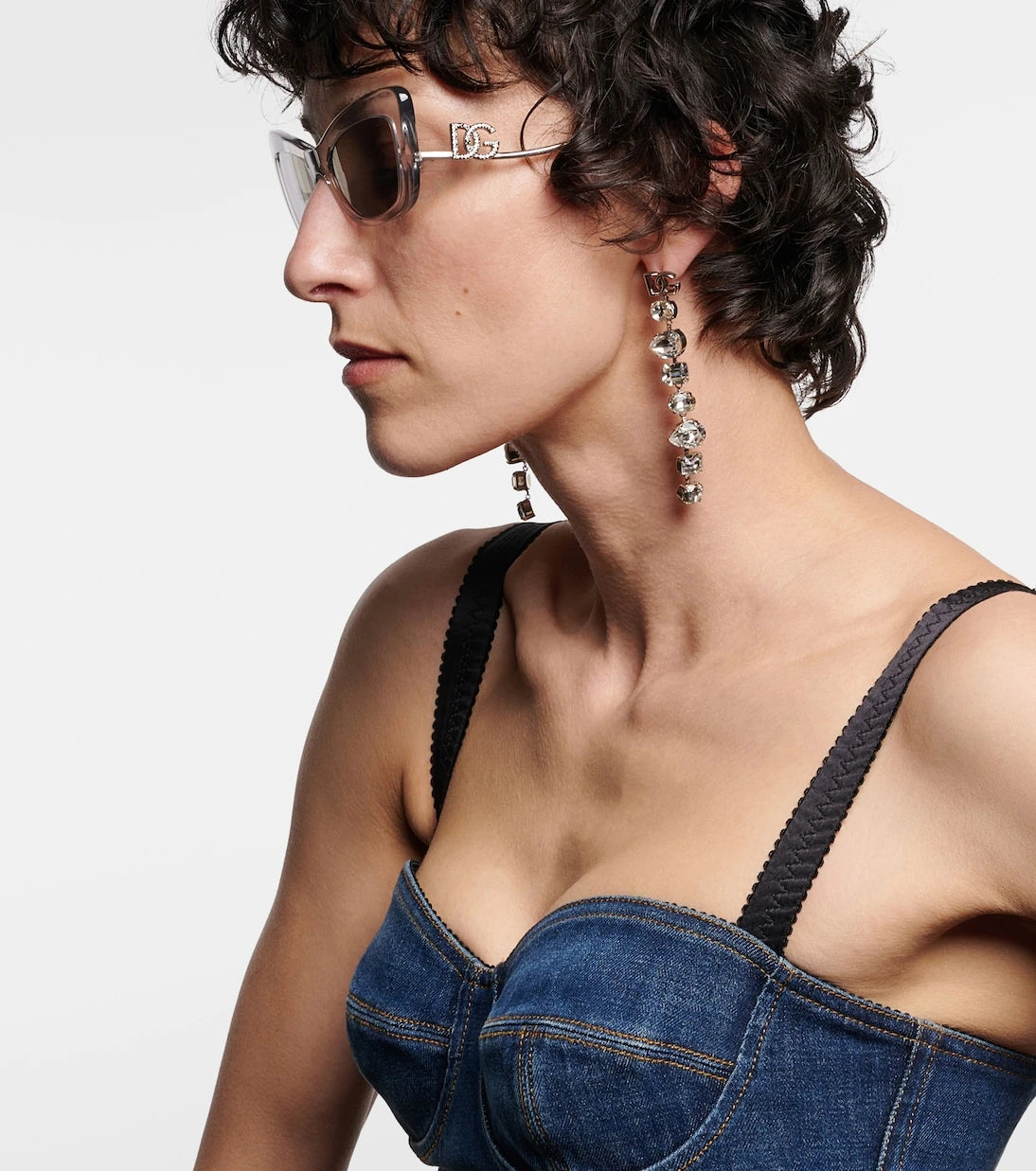 Dolce&Gabbana - نظارة شمسية عين القطة DG مزينة