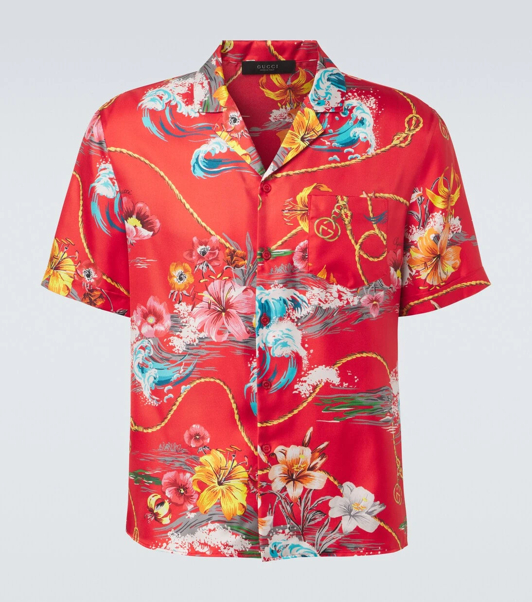 Gucci - Floral silk twill bowling shirt
