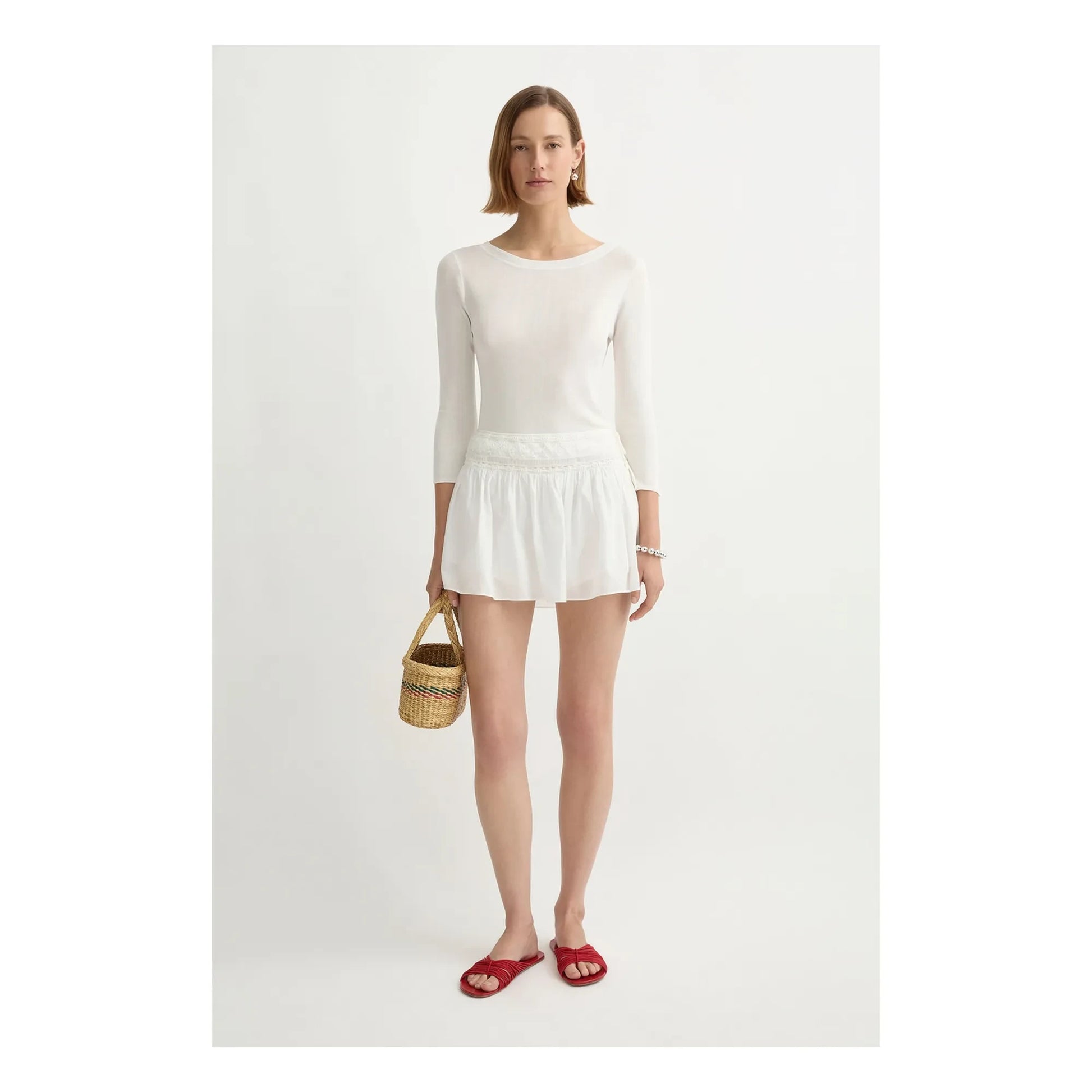 Posse - Danielle Cotton Short Skirt | White