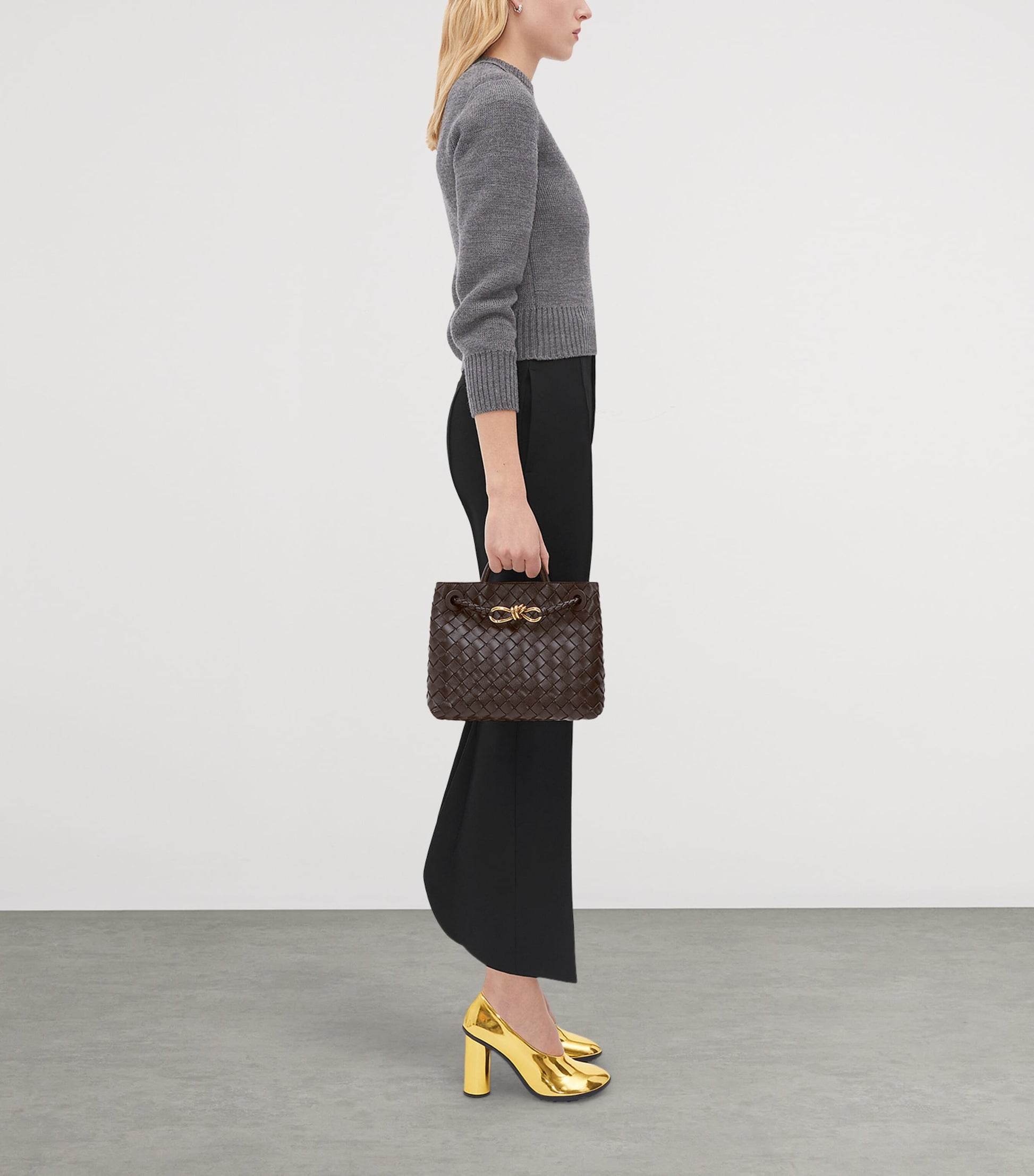 Small Leather Andiamo Top-Handle Bag FONDANT-M BRASS-FOND