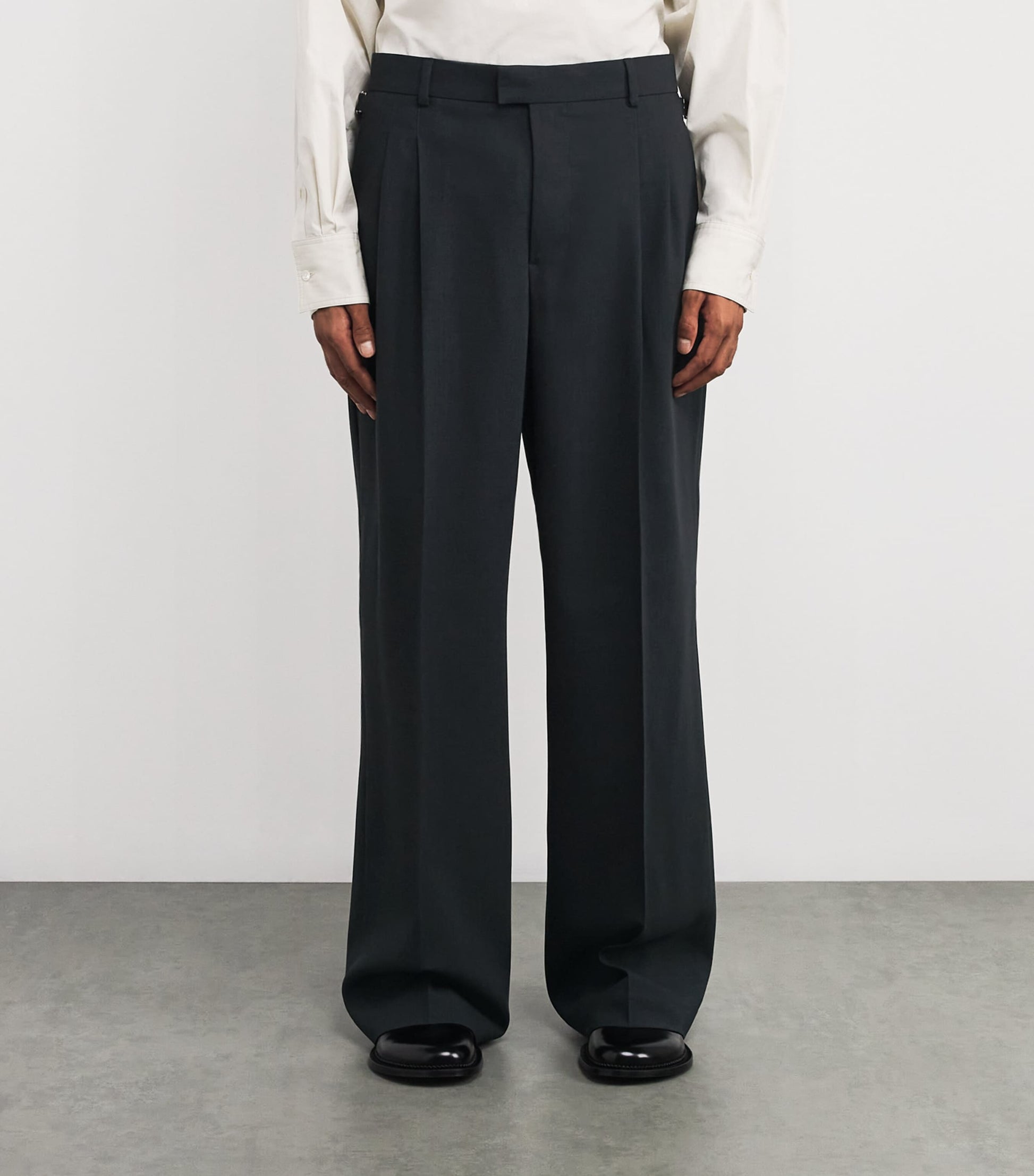 Virgin Wool Wide-Leg Trousers