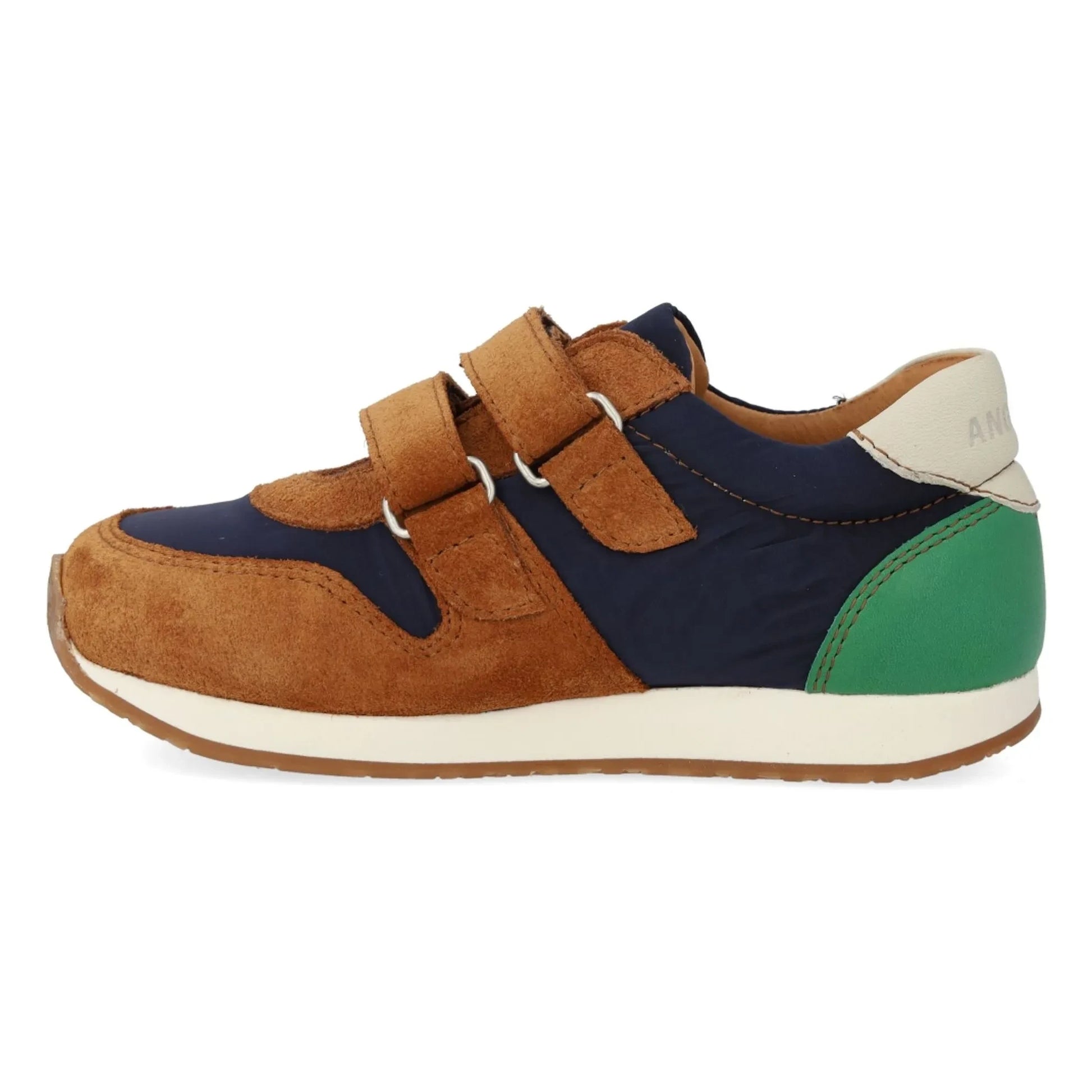 Angulus - Double Scratch Color Block Suede Sneakers | Camel