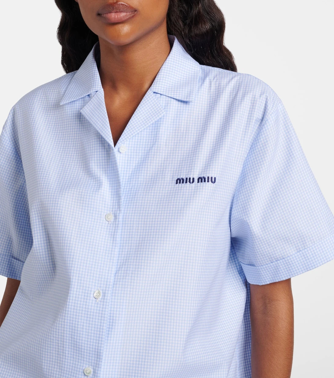 Miu Miu - Gingham cotton poplin shirt