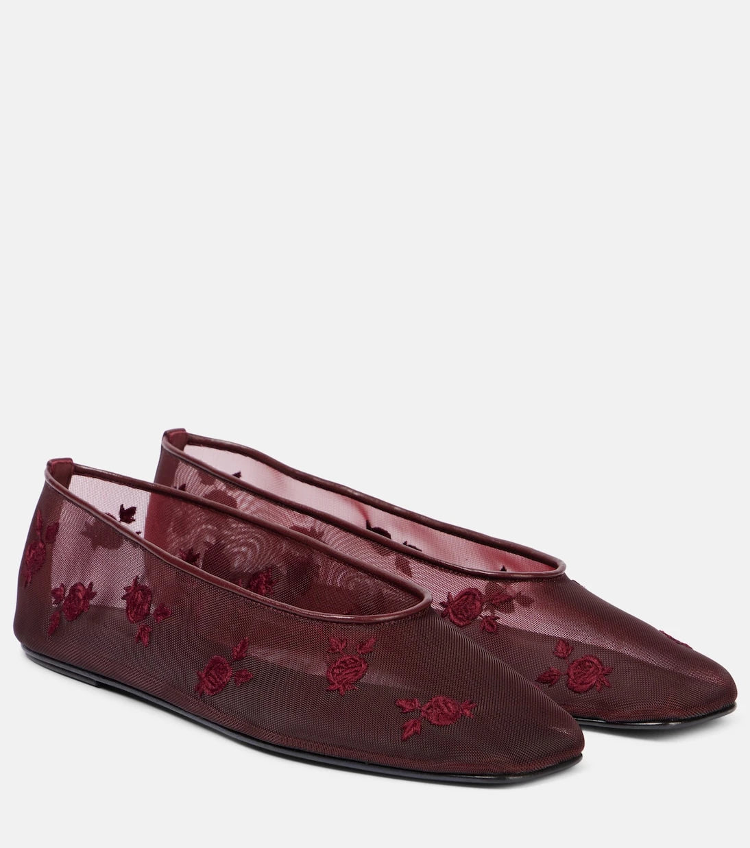 Magda Butrym - Embroidered mesh ballet flats