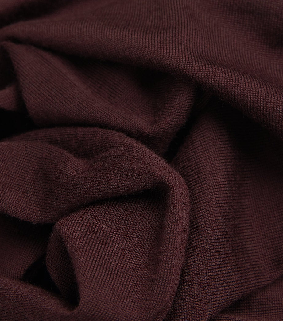 Max Mara Red Virgin Wool Rollneck Sweater