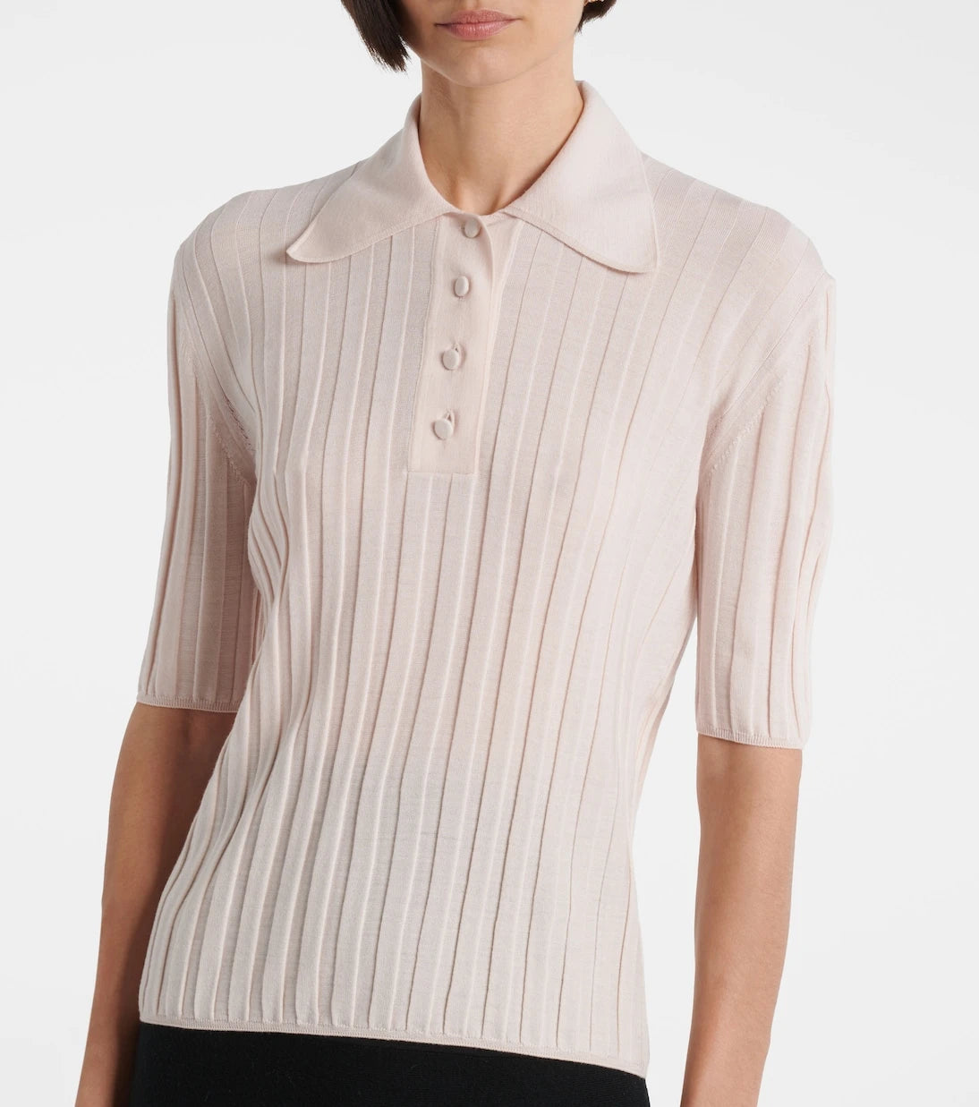 Plan C - Ribbed-knit wool polo shirt