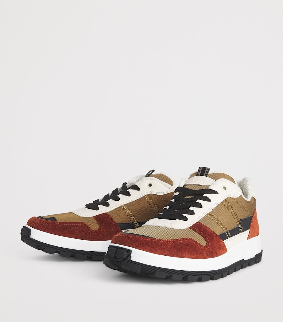 Suede-Trim Panelled Crossing Sneakers