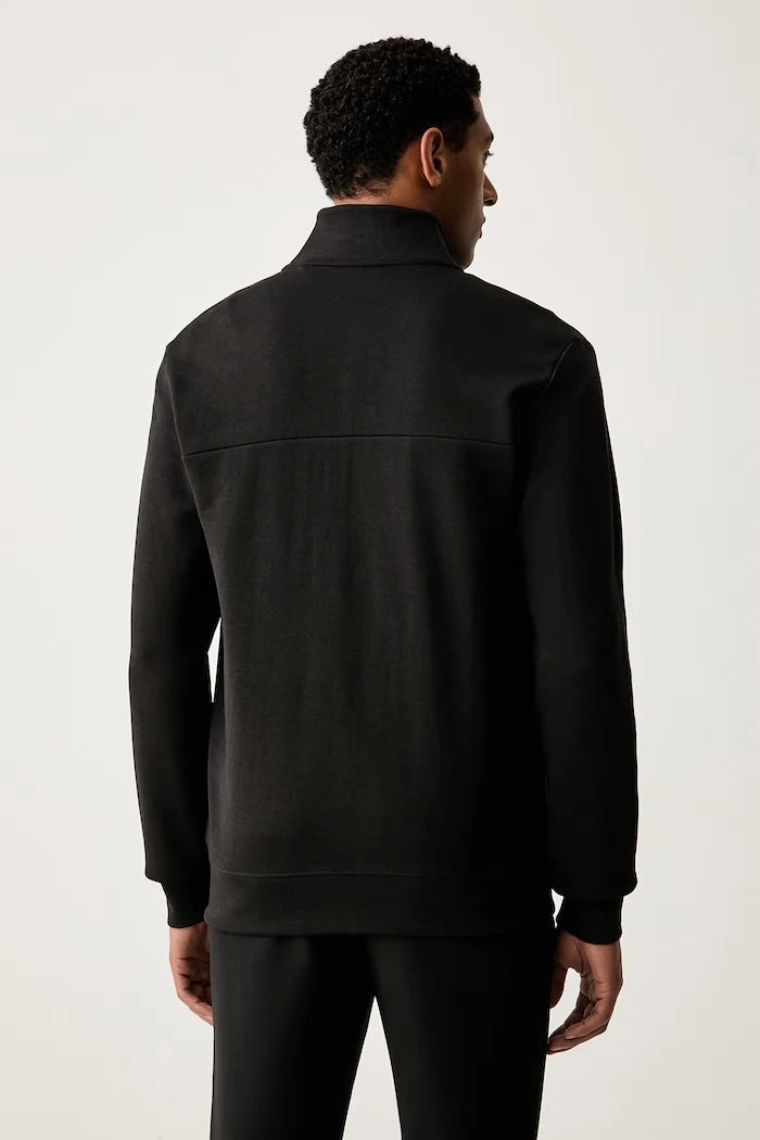 U.S. Polo Assn. pamuklu erkek fermuarlı sweatshirt LUXE DHM ZIP THROUGH FUNNEL