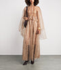 Zimmermann Brown Silk Memento Smocked Flutter Maxi Dress