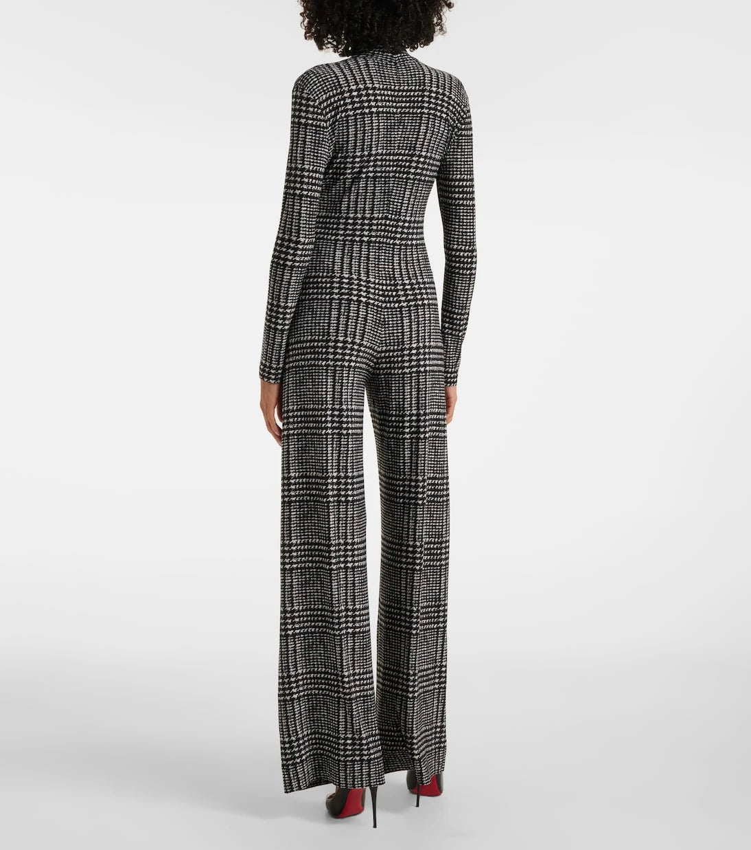 Norma Kamali - Turtleneck plaid jumpsuit