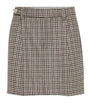 Brunello Cucinelli Beige Virgin Wool Check Mini Skirt