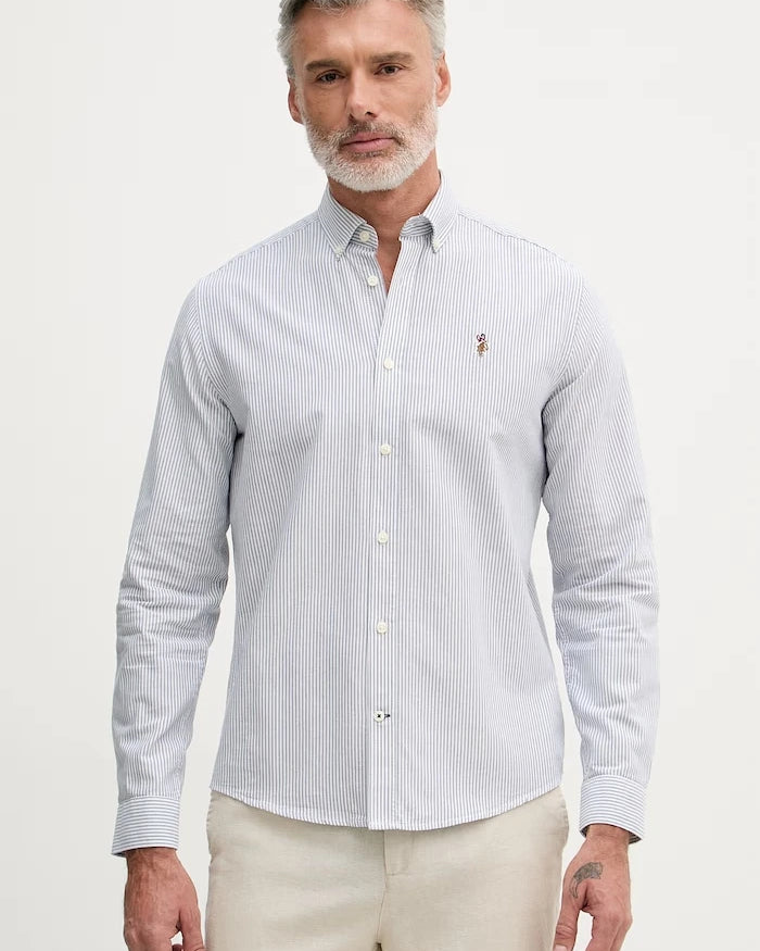 U.S. Polo Assn. Erkek Oxford Çizgili Pamuk Gömlek