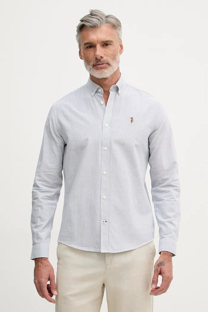 U.S. Polo Assn. риза мъжка от памук Oxford Stripe