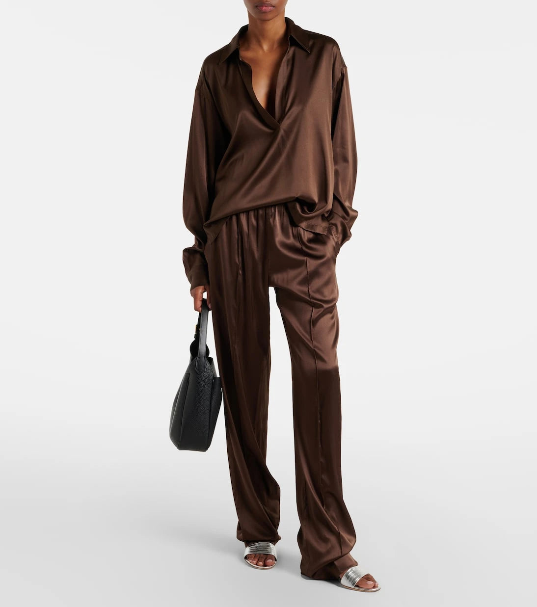 Tom Ford - 55 metallic leather mules