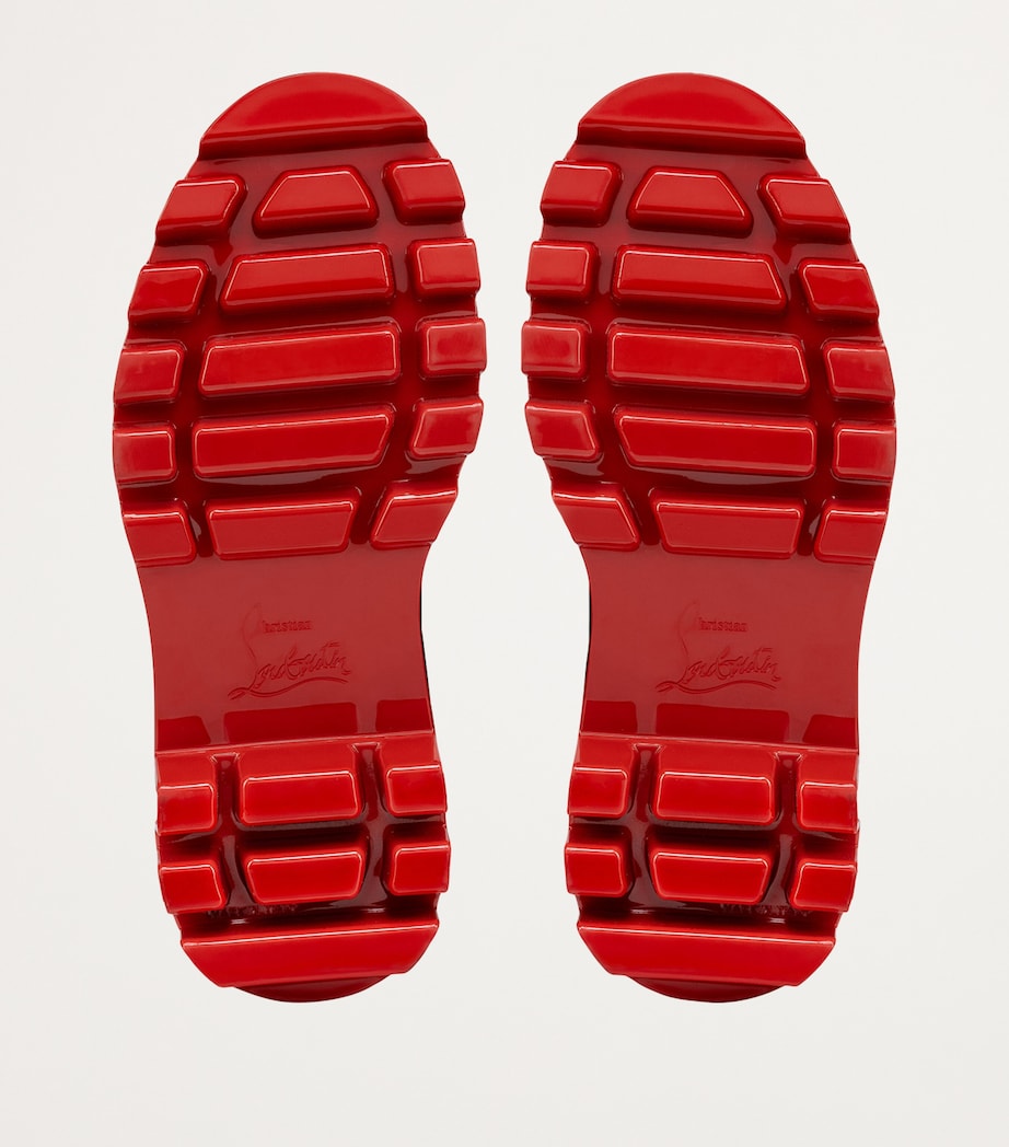 Christian Louboutin Red Marchacroche Dune Leather Knee-High Boots