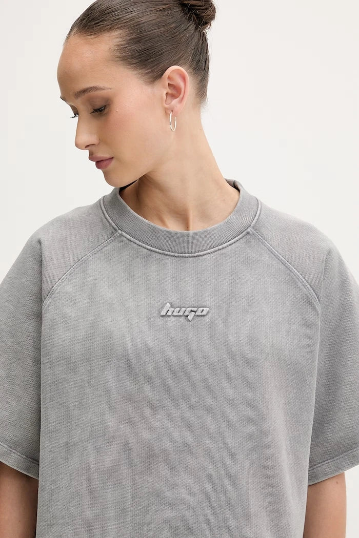 HUGO Blue kadın oversized pamuklu T-shirt Dorlina_B_1