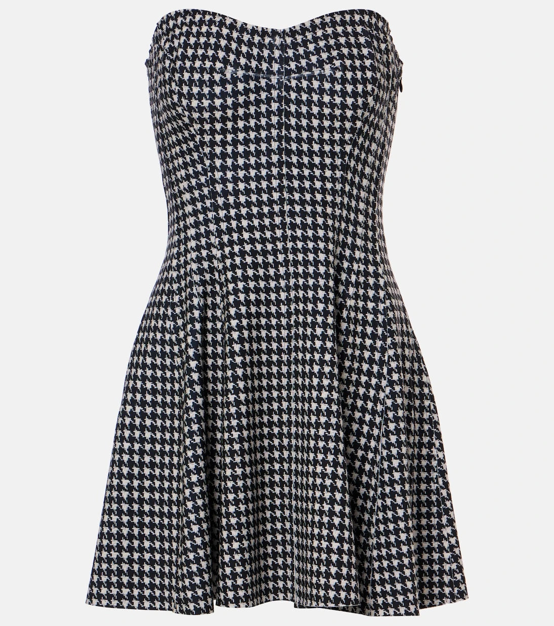 Norma Kamali - Strapless Grace houndstooth minidress