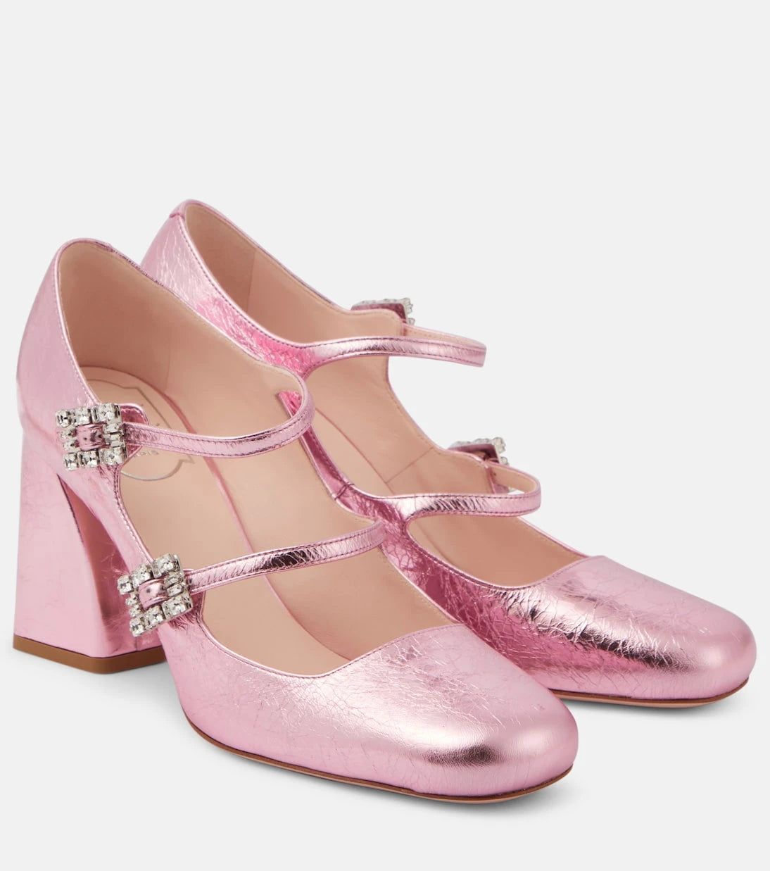Roger Vivier - Très Vivier Babies Mini metallic leather pumps