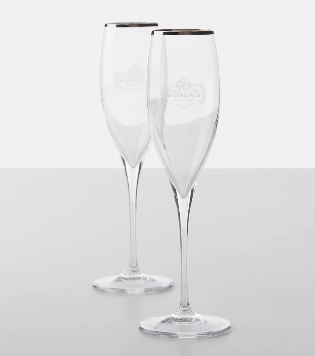 Balenciaga - Set of two champagne flute glasses