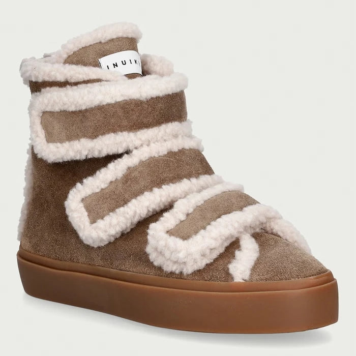 Inuikii Shearling Velcro High kadın süet spor ayakkabı