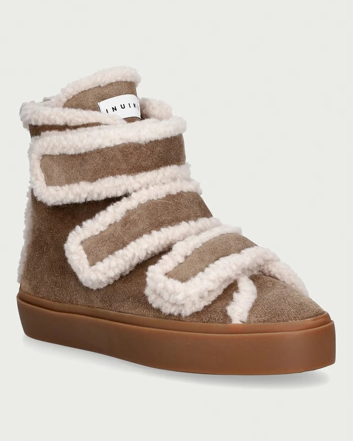 Inuikii Shearling Velcro High kadın süet spor ayakkabı