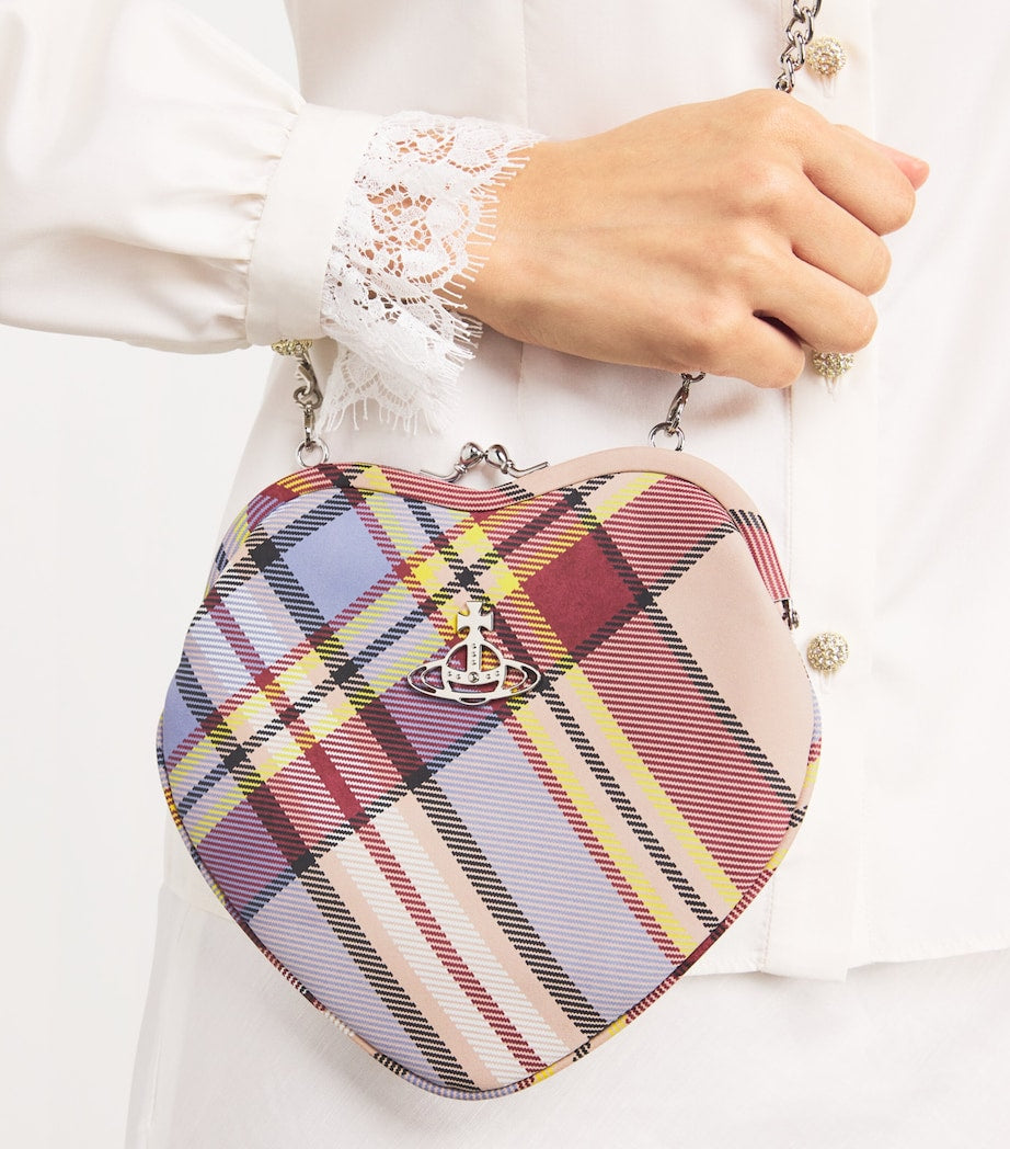Vivienne Westwood Multi Tartan Belle Heart Clutch Bag