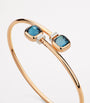 Mixed Gold, Blue Topaz and Diamond Nudo Bangle