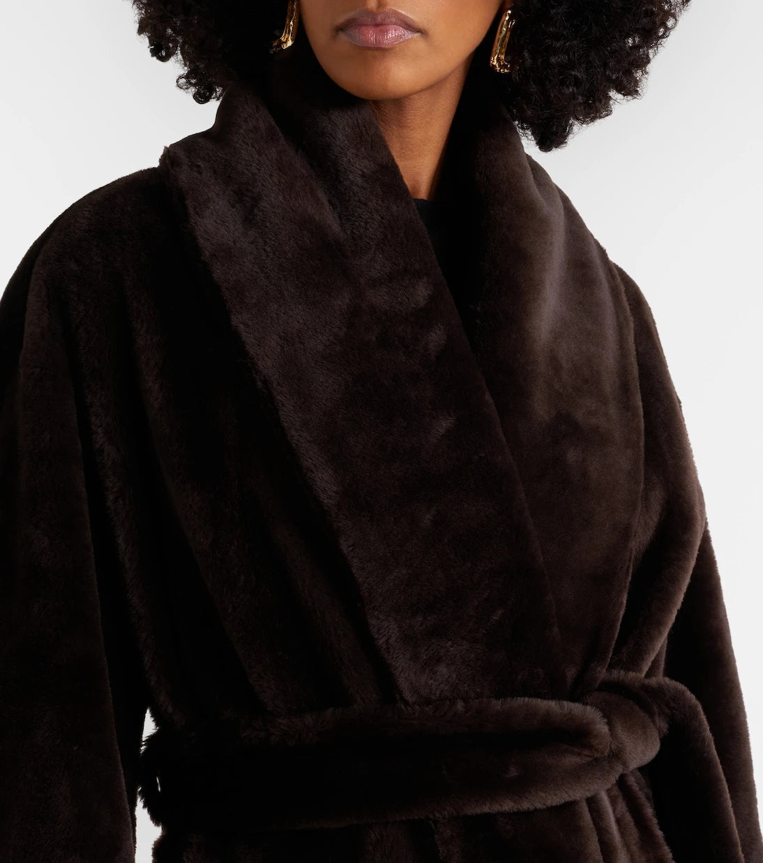 Nour Hammour - Juno shearling wrap coat