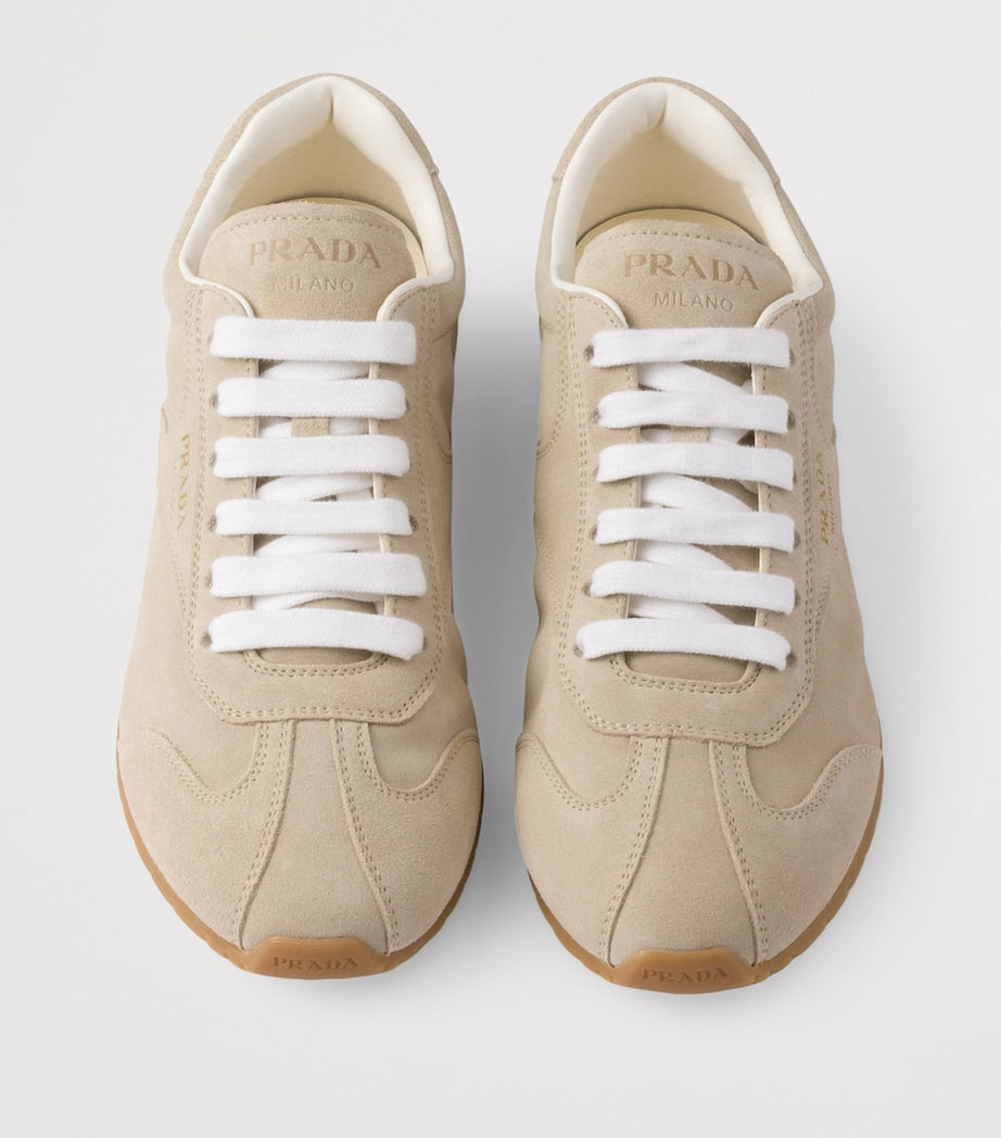 Grey Suede Logo Sneakers