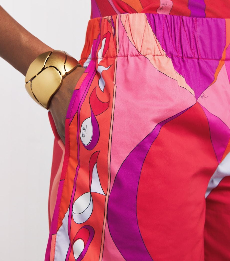 Multi Cotton Marmo Print Shorts