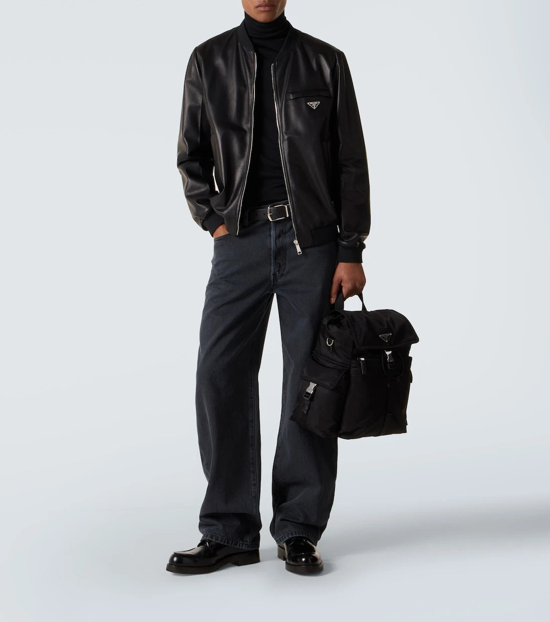 Prada - Leather bomber jacket