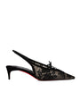 Christian Louboutin Red KM Lace Sling Slingback Pumps 45