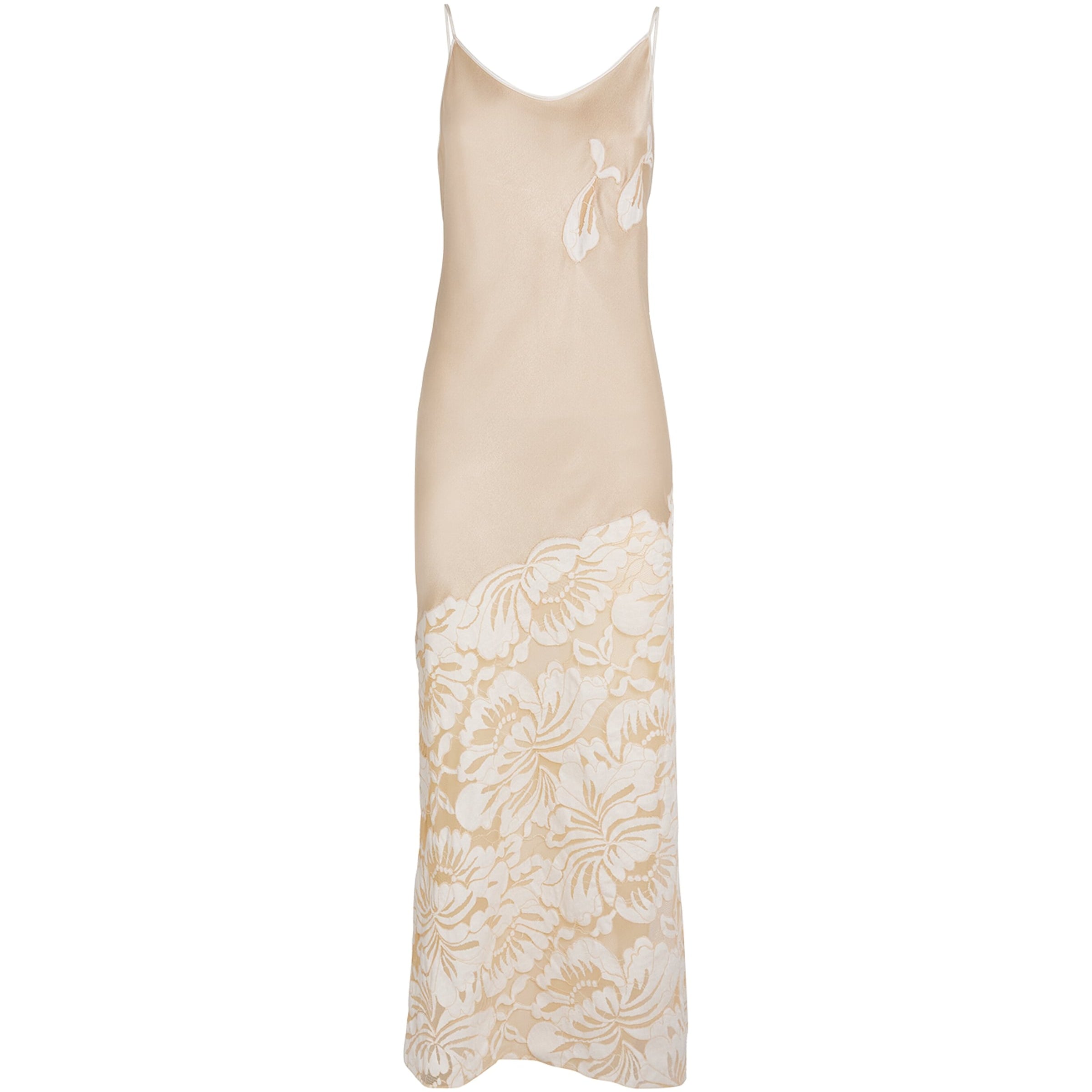 Bocan Beige Satin Embellished Elia Nightdress