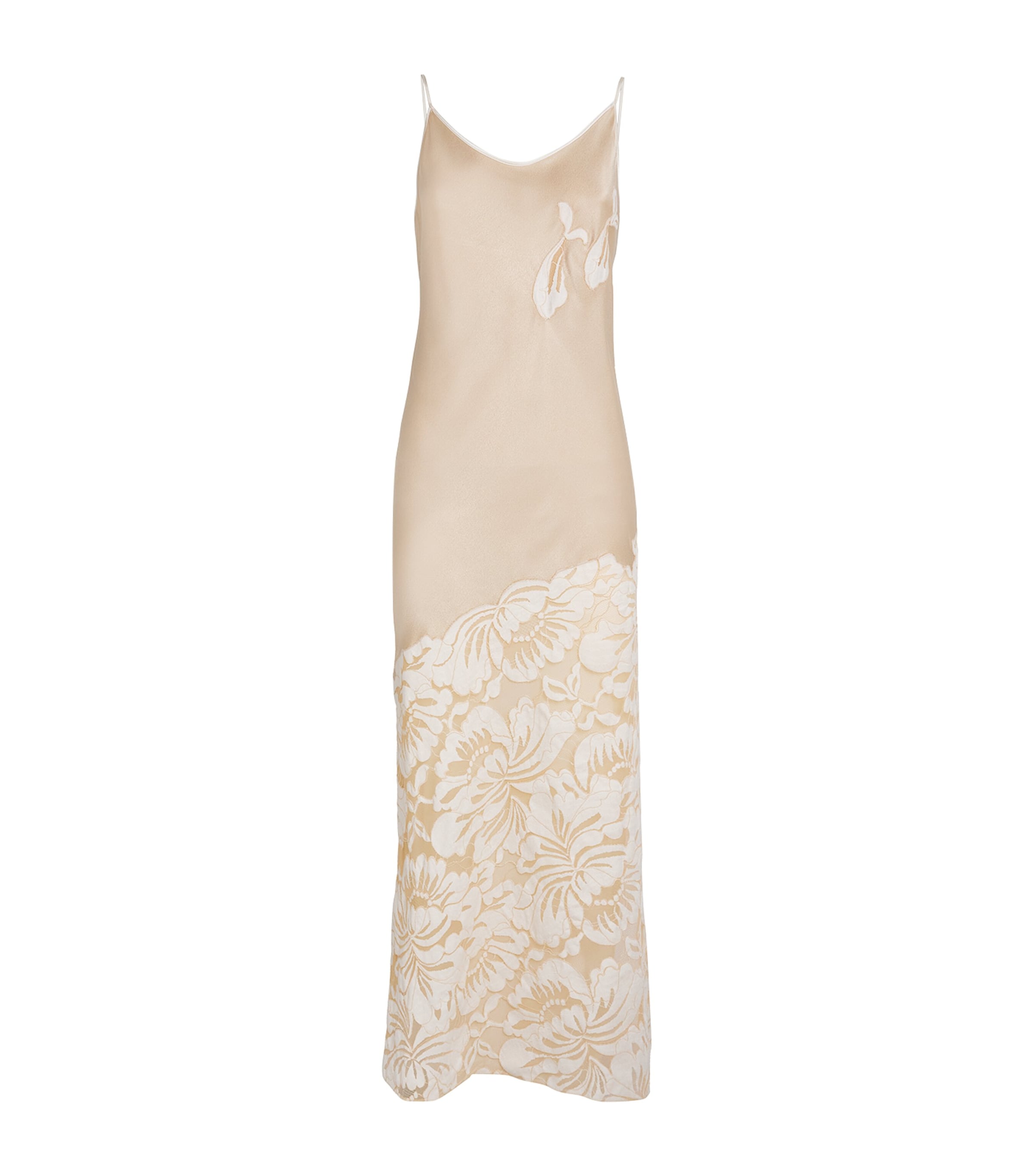 Bocan Beige Satin Embellished Elia Nightdress