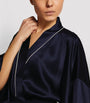 Olivia von Halle Navy Silk Mimi Robe