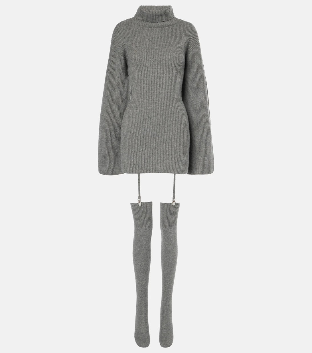 Aya Muse - Cursa turtleneck cashmere minidress with socks