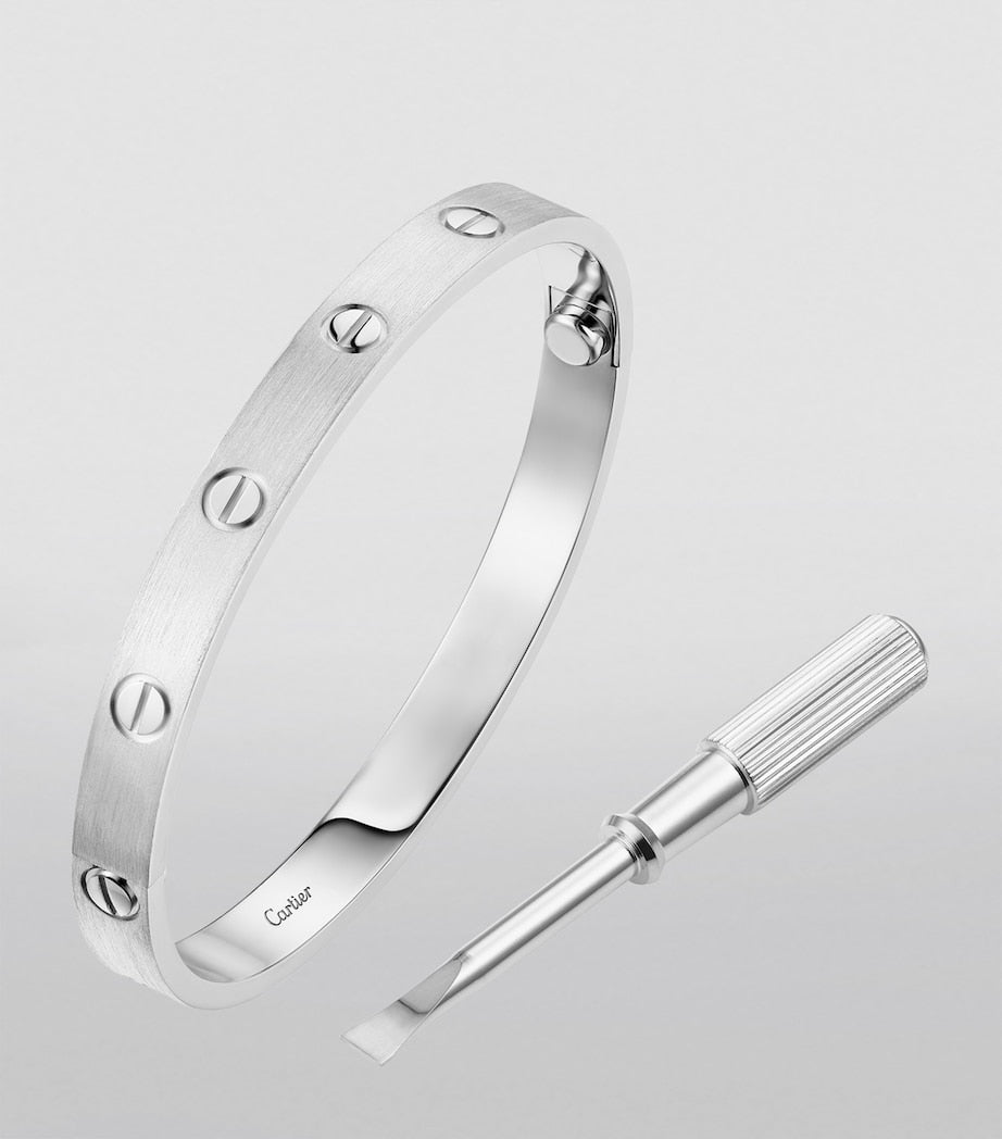 Cartier LOVE Classic White Gold Bracelet - Brushed Finish