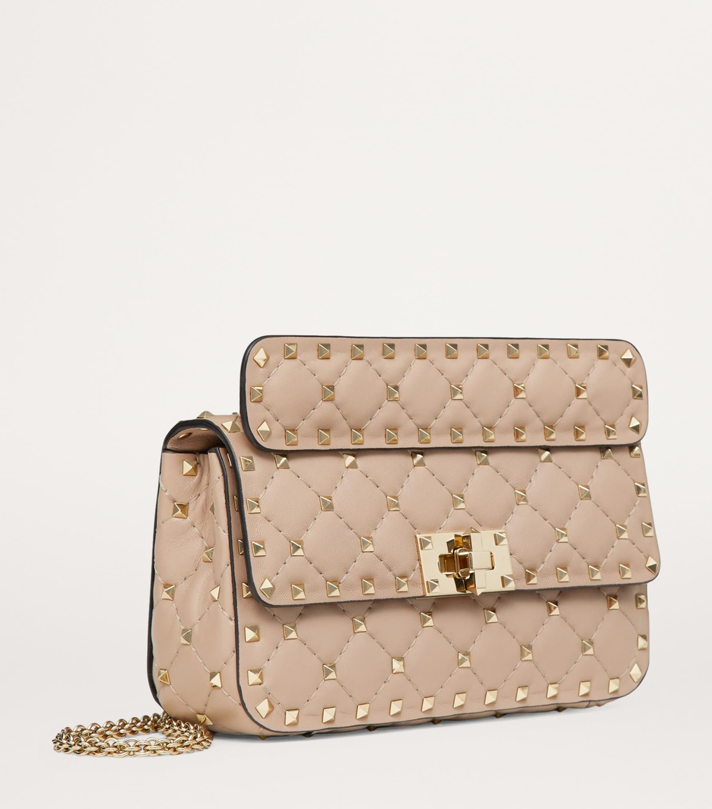 Nude Small Rockstud Spike Top-Handle Bag