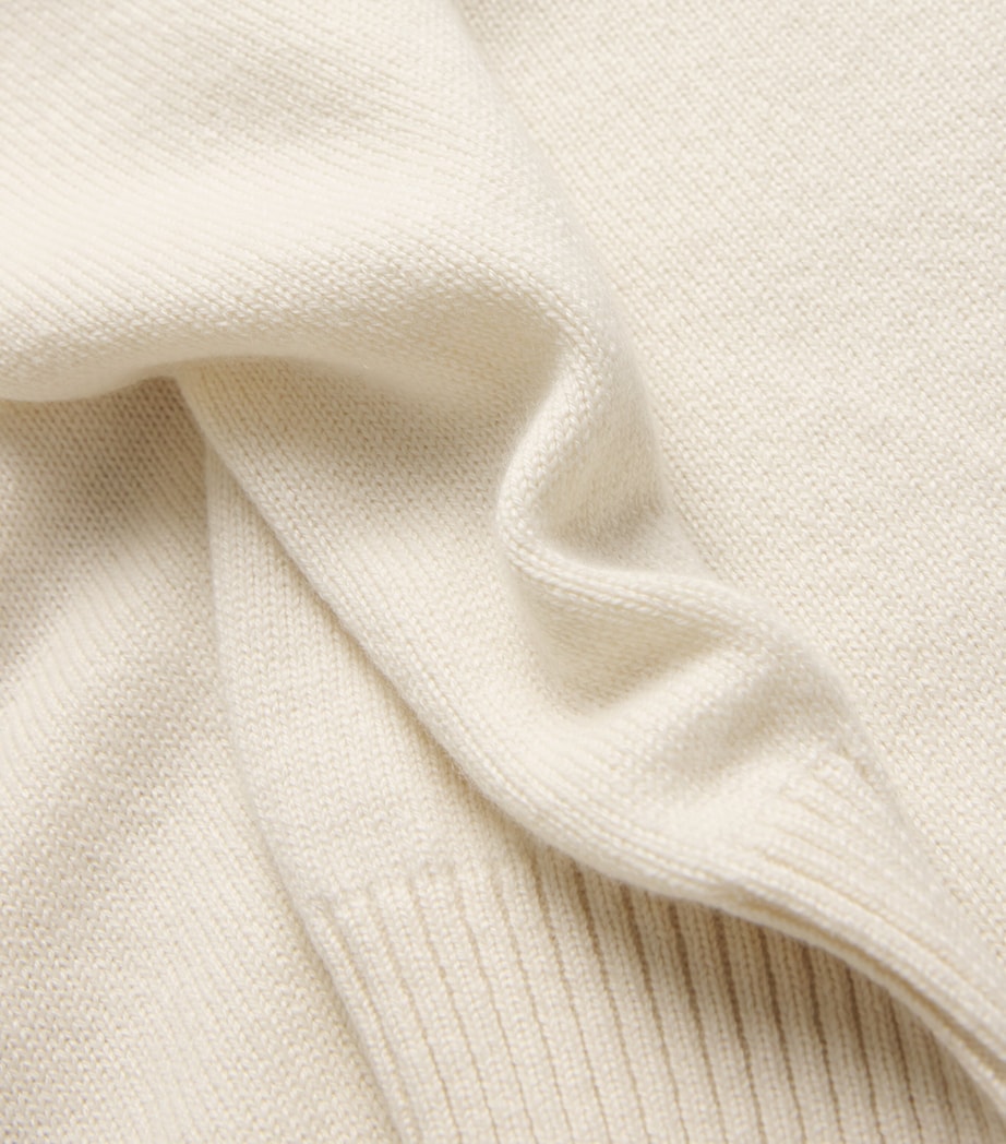 Ivory Cashmere V-Neck Sweater