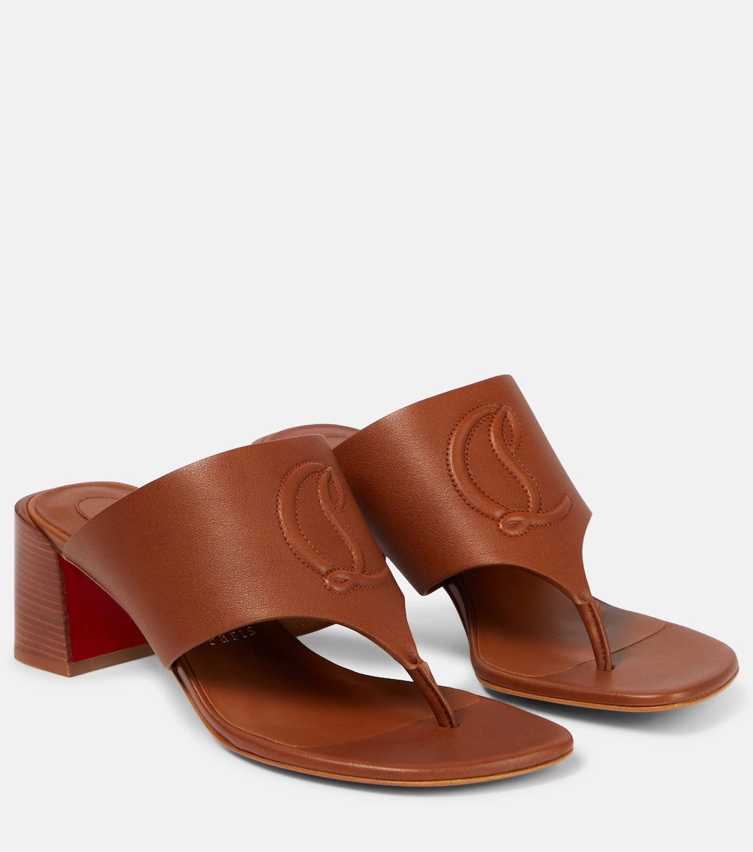 Christian Louboutin - صنادل CL Tongamule الجلدية